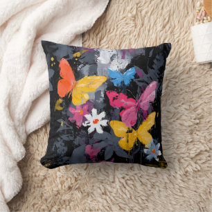 Vibrant Abstract Butterfly Flight (5) Cushion
