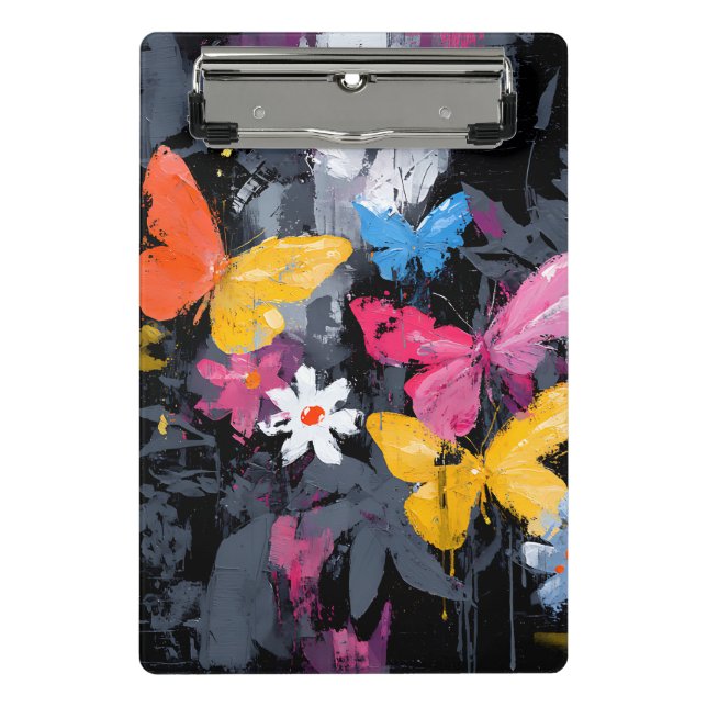 Vibrant Abstract Butterfly Flight (5) Mini Clipboard (Front)