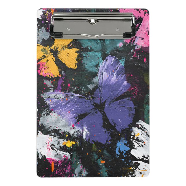 Vibrant Abstract Butterfly Flight (7) Mini Clipboard (Front)