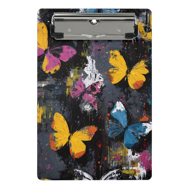 Vibrant Abstract Butterfly Flight (8) Mini Clipboard (Front)