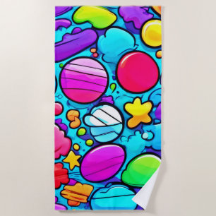 Vibrant Abstract Candyland Beach Towel