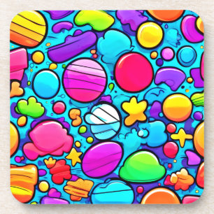 Vibrant Abstract Candyland Coaster