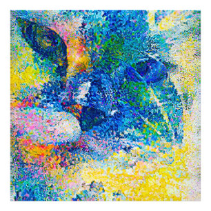 Vibrant Abstract Cat Art Print
