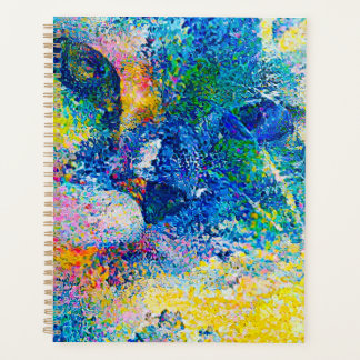 Vibrant Abstract Cat Art Print Planner