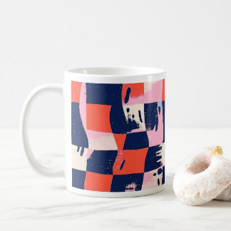 Vibrant Abstract Chequerboard Mug