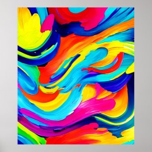 Vibrant Abstract Color Flow Poster