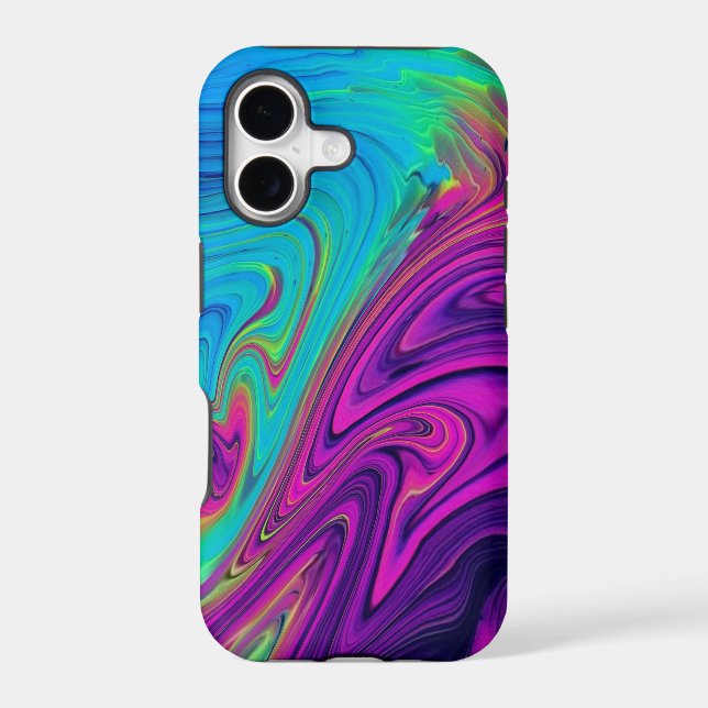 Vibrant Abstract Color Swirl | Neon Fluid Art (Back)