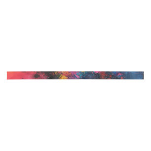 Vibrant Abstract Color Wrapping Satin Ribbon