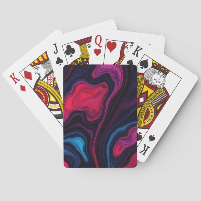 Vibrant Abstract Colorful  Playing Cards (Back)
