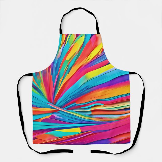 Vibrant Abstract Colour Burst Apron (Front)