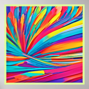 Vibrant Abstract Colour Burst Poster