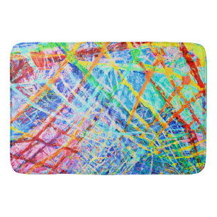 Vibrant Abstract Colour Explosion Pattern Bath Mat