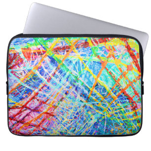 Vibrant Abstract Colour Explosion Pattern Laptop Sleeve