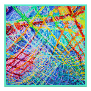 Vibrant Abstract Colour Explosion Pattern Poster