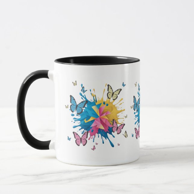 Vibrant Abstract Colour Splash Art for Modern  Mug (Left)