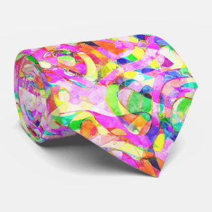 Vibrant Abstract Colour Splash Necktie