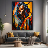 Vibrant Abstract Cubist Portrait Art