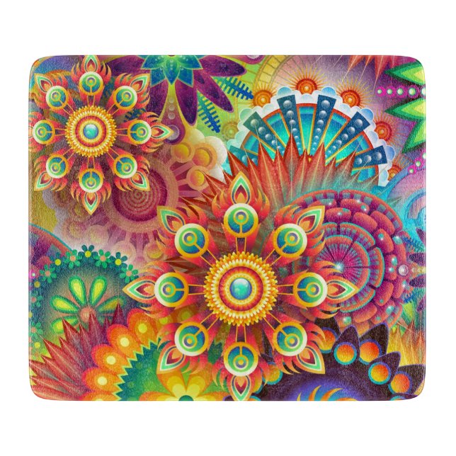 Vibrant Abstract Cutting Board (Front)