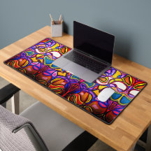 Vibrant Abstract Design Desk Mat