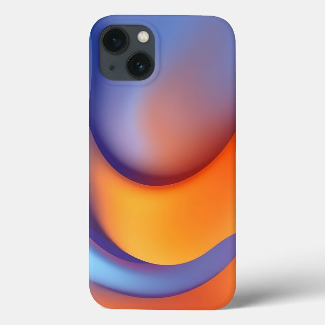 Vibrant Abstract Digital Art with Smooth Blue  Case-Mate iPhone Case (Back)