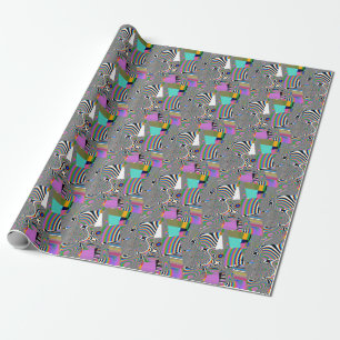 Vibrant abstract digital effects, colourful patter wrapping paper