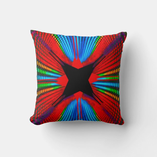 Vibrant Abstract Digital Throw Pillow Design (Front)
