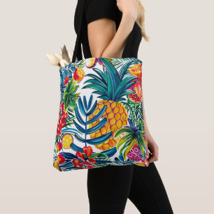 Vibrant Abstract Dragonfruit Tropical Pattern Tote Bag