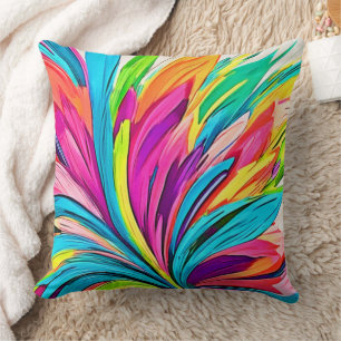 Vibrant Abstract Explosion Cushion