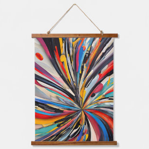 Vibrant Abstract Explosion Modern Art Hanging Tapestry