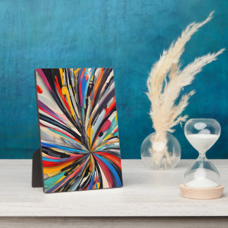 Vibrant Abstract Explosion Modern Art Plaque