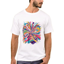 Vibrant Abstract Explosion T-Shirt – Colourful Art