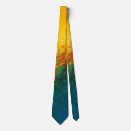 Vibrant Abstract Explosion – Yellow, Teal & Blue Tie