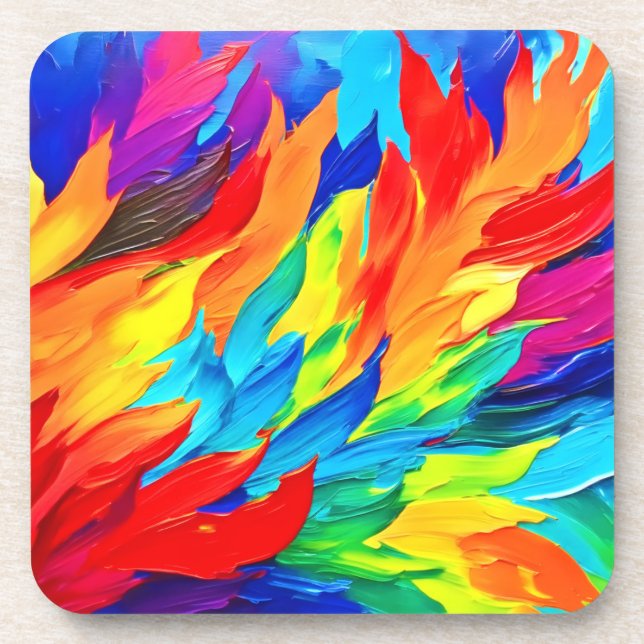Vibrant Abstract Expressionism Painting  Coaster (Front)