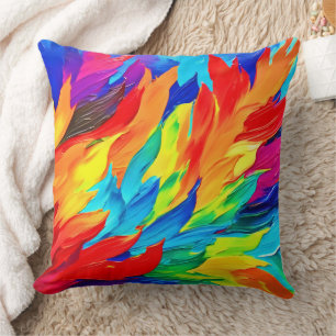 Vibrant Abstract Expressionism Painting Cushion