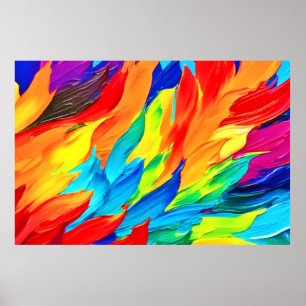 Vibrant Abstract Expressionism Painting  Poster