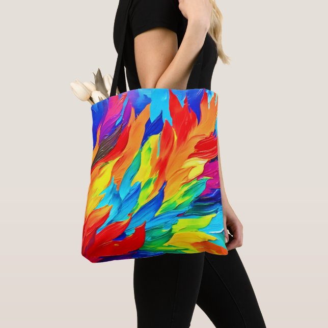 Vibrant Abstract Expressionism Painting  Tote Bag (Close Up)