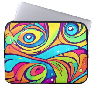 Vibrant Abstract Eyes Design Laptop Sleeve