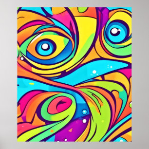 Vibrant Abstract Eyes Design Poster
