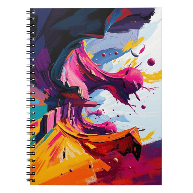 Vibrant Abstract Fantasy Landscape Notebook (Front)