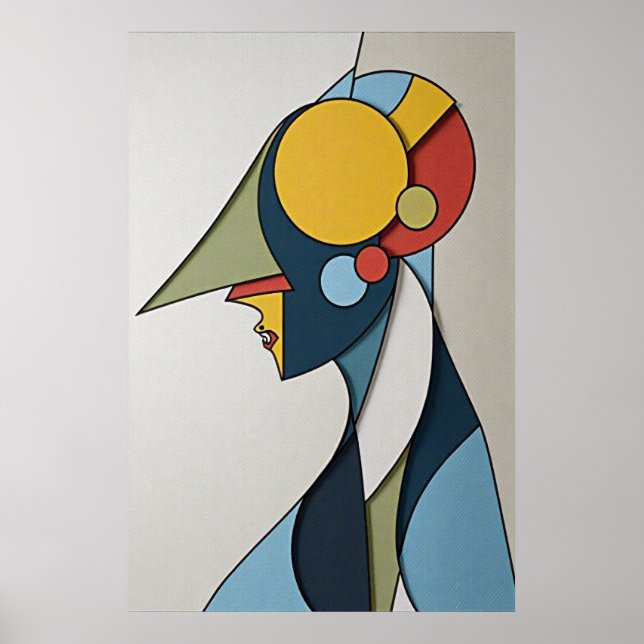 Vibrant Abstract Figure Poster (Front)