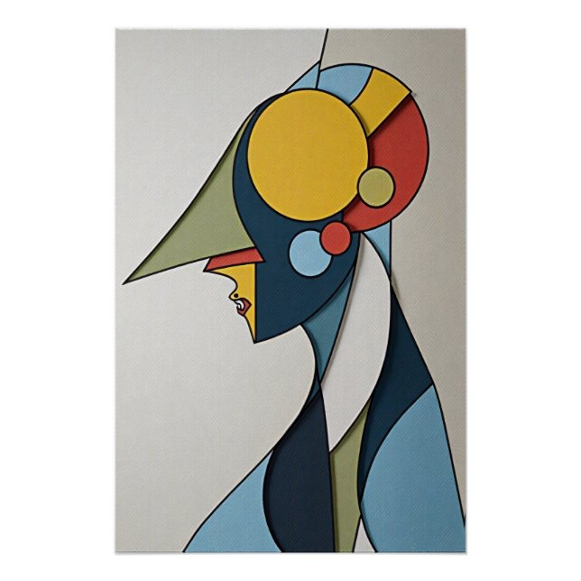 Vibrant Abstract Figure Poster (Front)