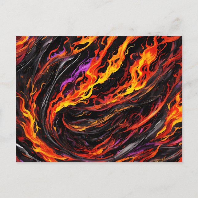 Vibrant  Abstract Flame Postcard (Front)