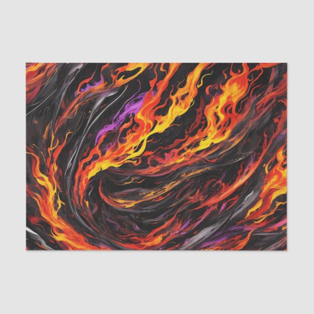 Vibrant  Abstract Flame Tissue Paper (Front)