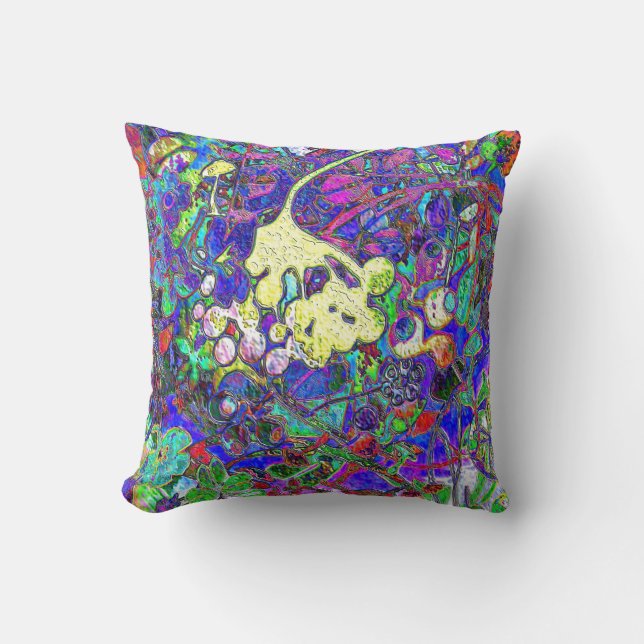 vibrant abstract floral 1 cushion (Front)