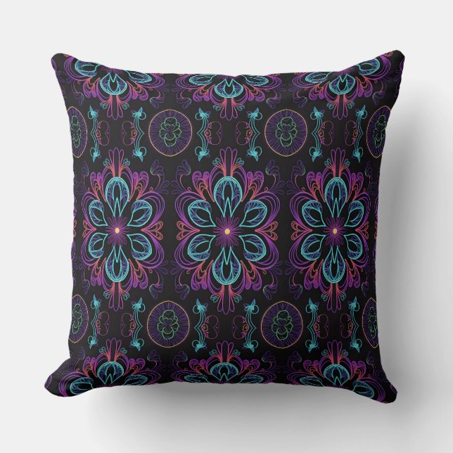 Vibrant Abstract Floral 2 Cushion (Front)