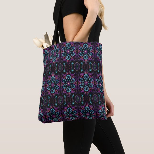 Vibrant Abstract Floral  2 Tote Bag (Close Up)