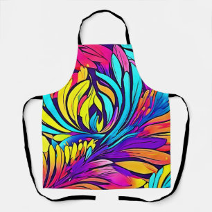 Vibrant Abstract Floral Apron