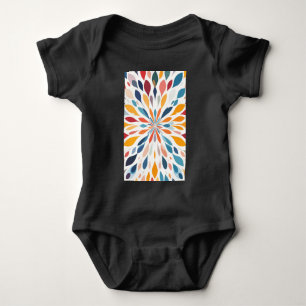 Vibrant Abstract Floral Burst Pattern  Baby Bodysuit