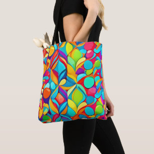 Vibrant Abstract Floral Explosion Tote Bag