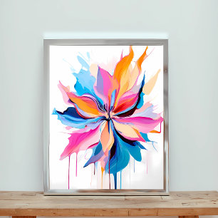 Vibrant Abstract Floral Expression Poster